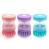 Kitchen pot washing brush, automatic hydraulic pot brush, press and add liquid brush, decontamination and cleaning brush, dishwashing brush with detergent added Item Picture